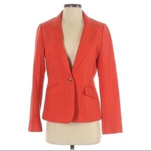 Pim & Larkin Orange Classic Blazer Jacket Career Womens S Fall Classic Preppy